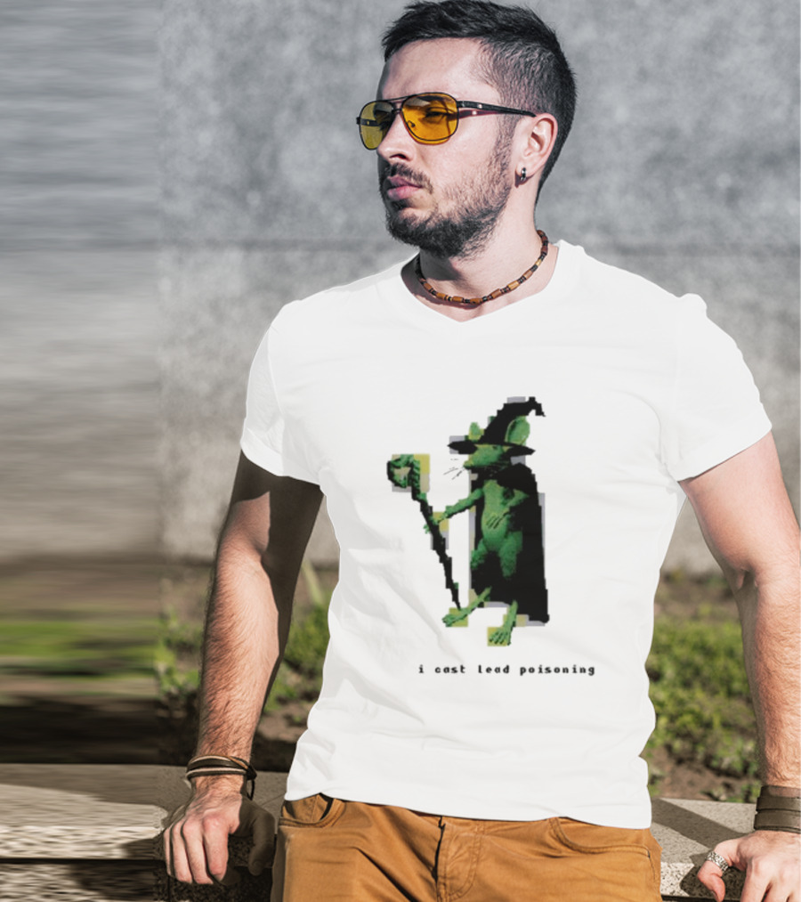 I Cast Lead Poisoning Green Pixel Art Wizard Mouse T-Shirt