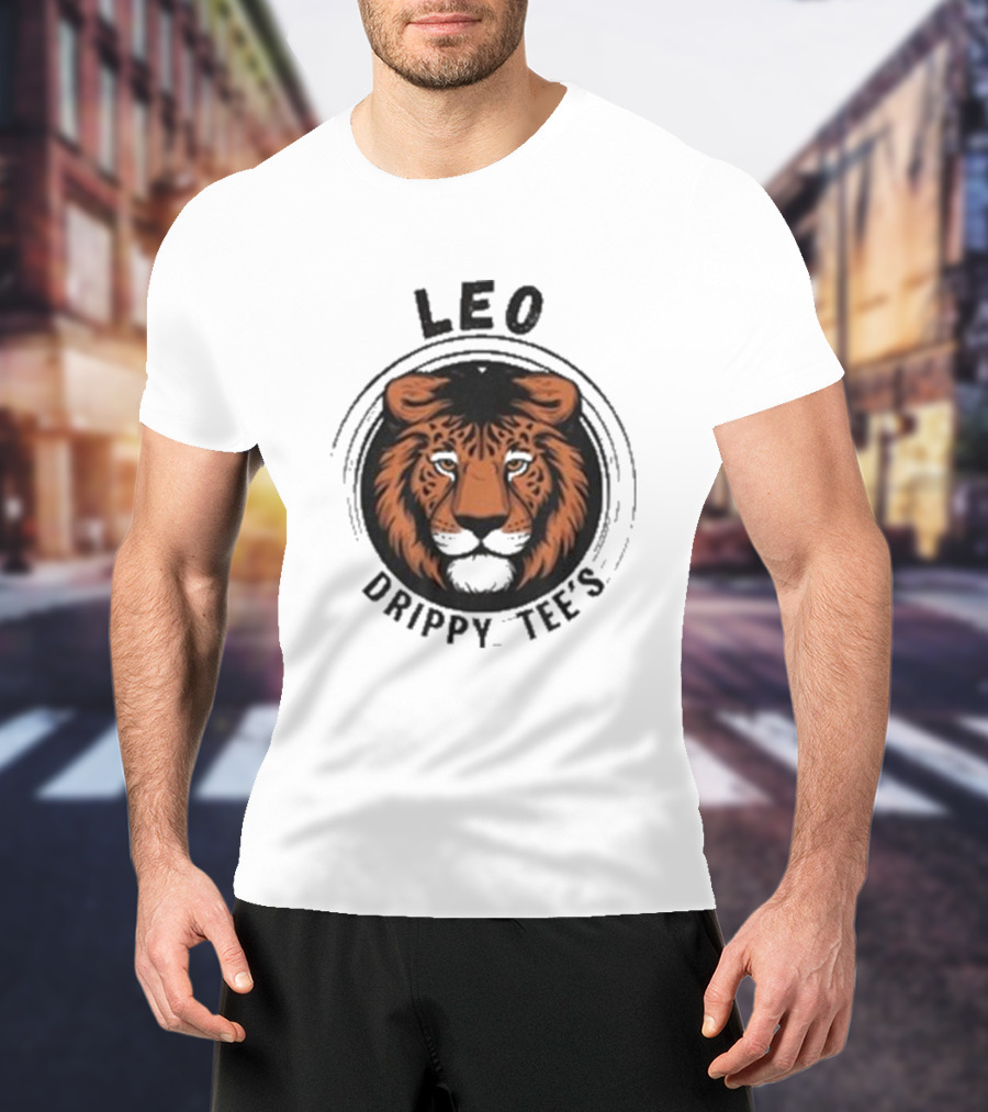 LEO Drippy Tee’s Fierce Lion Head T-Shirt
