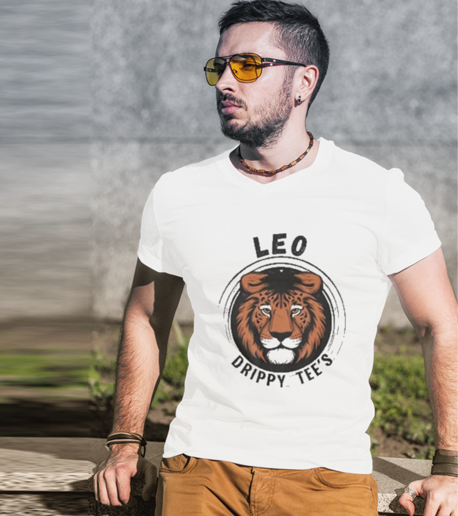 LEO Drippy Tee’s Fierce Lion Head T-Shirt