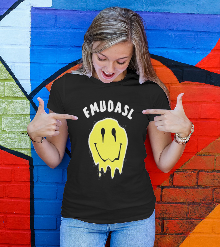 FMUOASL Dripping Smiley Face T-Shirt