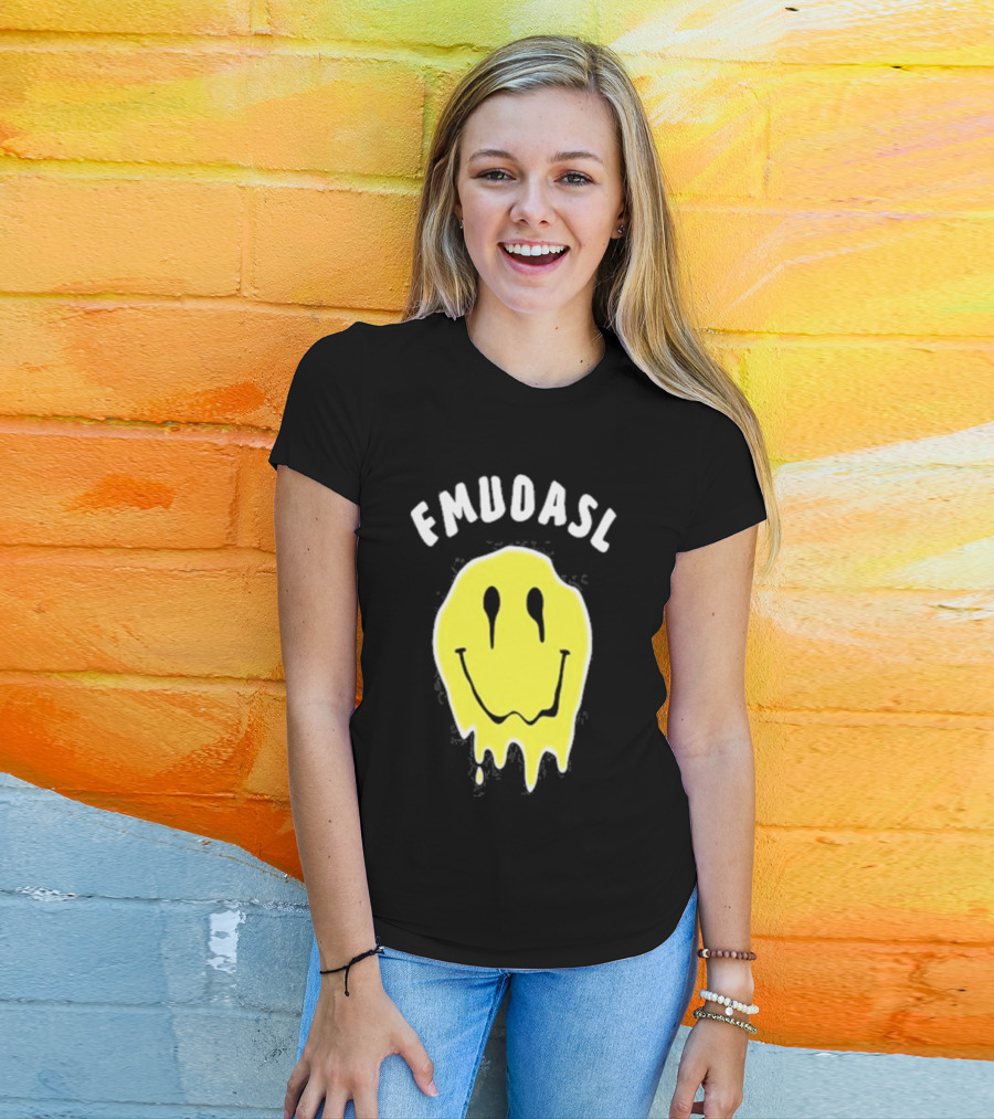 FMUOASL Dripping Smiley Face T-Shirt