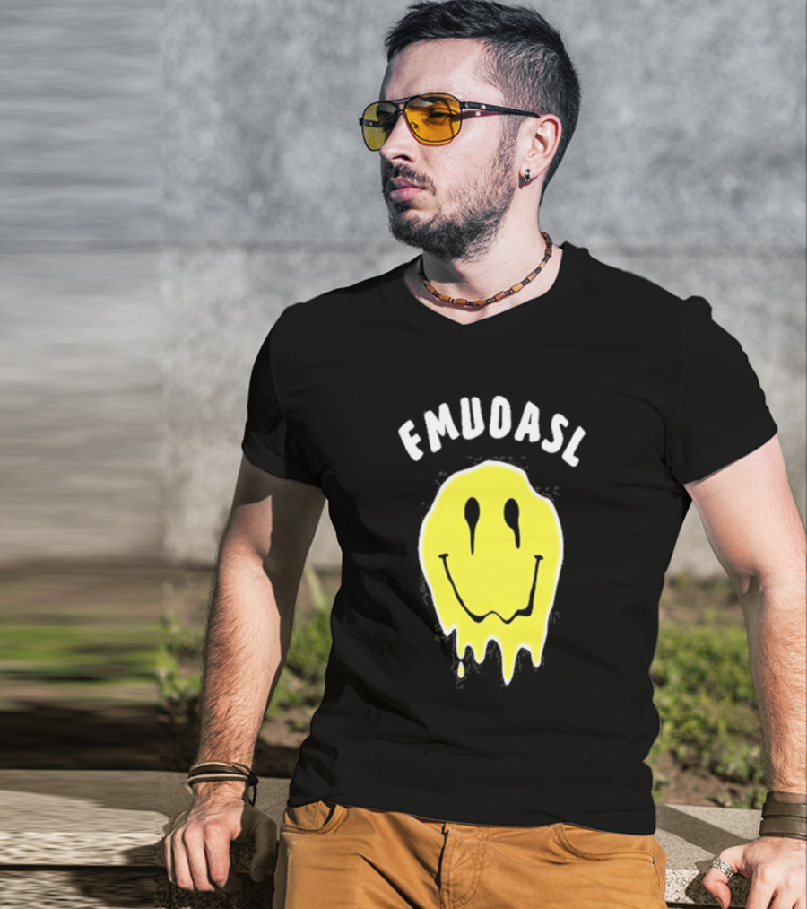 FMUOASL Dripping Smiley Face T-Shirt