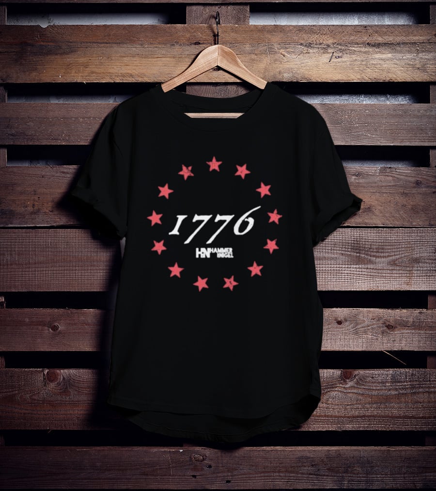 Hammer And Nigel 1776 Red Stars Circle Motif T-Shirt