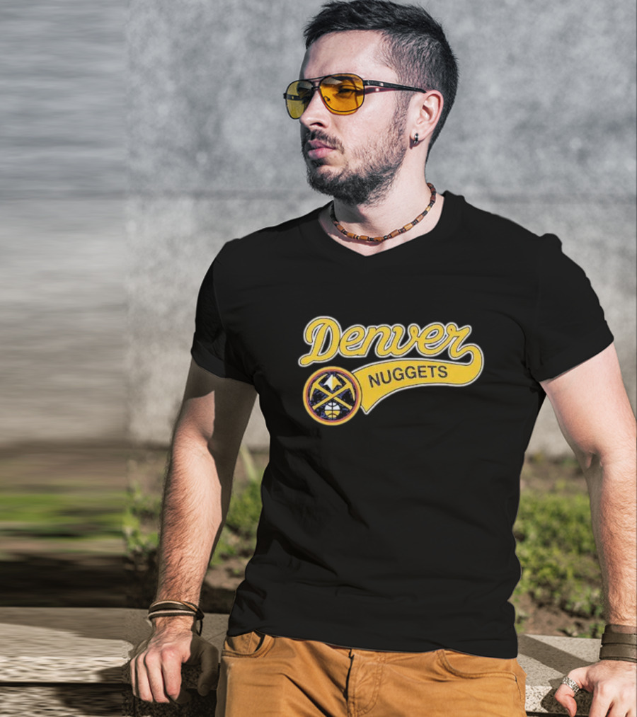 Denver Nuggets Script With Round Emblem T-Shirt