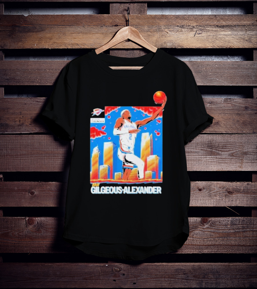 Thunder Basketball Hero Gilgeous-Alexander Skyline Dunk T-Shirt