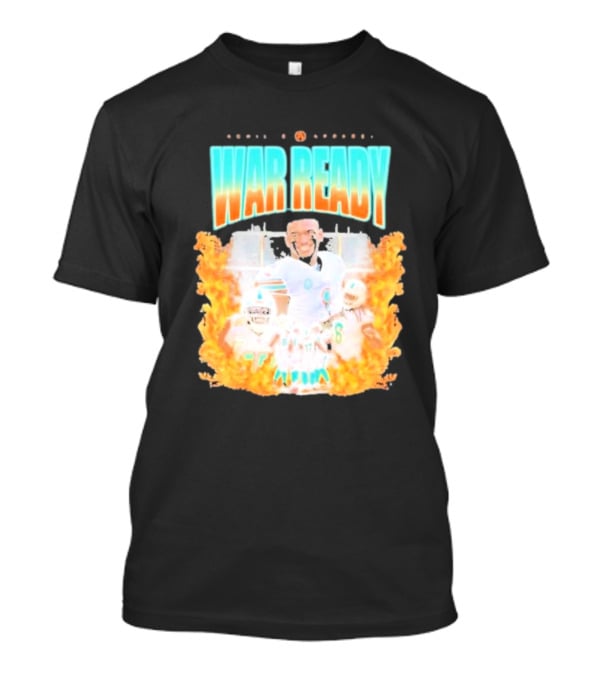 Waddle And Associates War Ready Miami Football Flame Burst T-Shirt