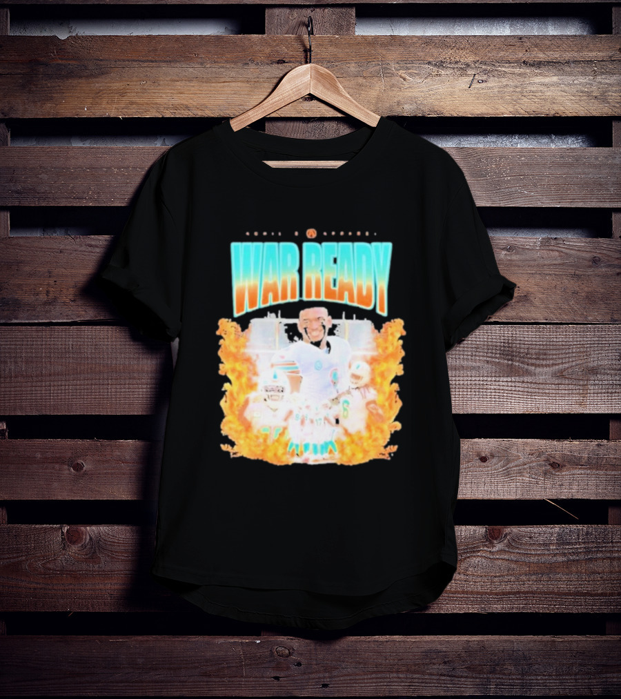 Waddle And Associates War Ready Miami Football Flame Burst T-Shirt