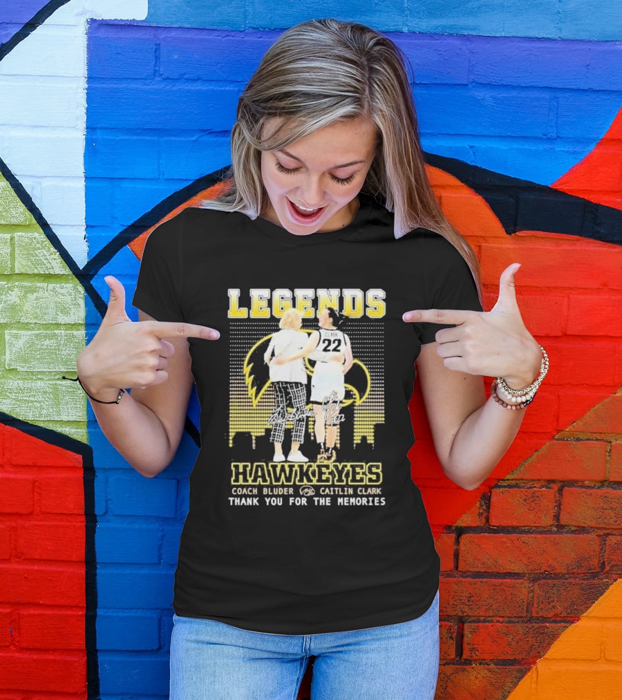 Legends Hawkeyes Coach Bluder Caitlin Clark Thank You For The Memories T-Shirt