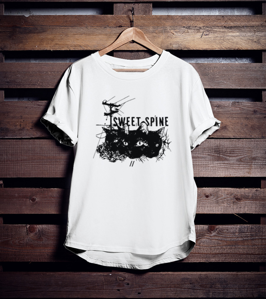 Sweet Spine 3 Headed Cat Dark T-Shirt