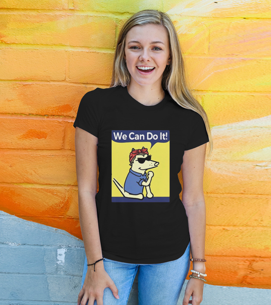 We Can Do It Teddy The Dog Rosie The Riveter T-Shirt
