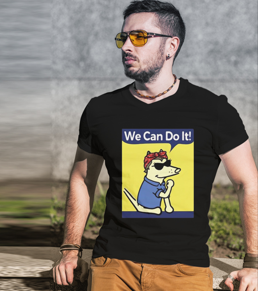 We Can Do It Teddy The Dog Rosie The Riveter T-Shirt