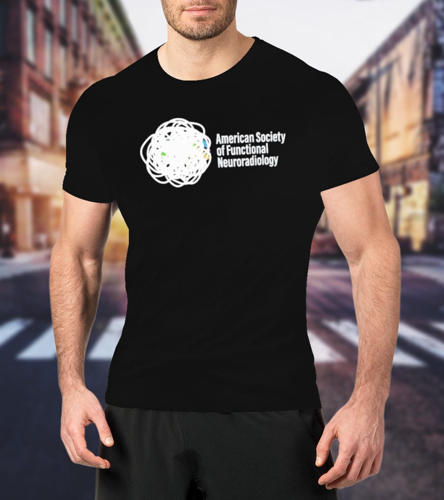 American Society Of Functional Neuroradiology Logo With Abstract Brain T-Shirt
