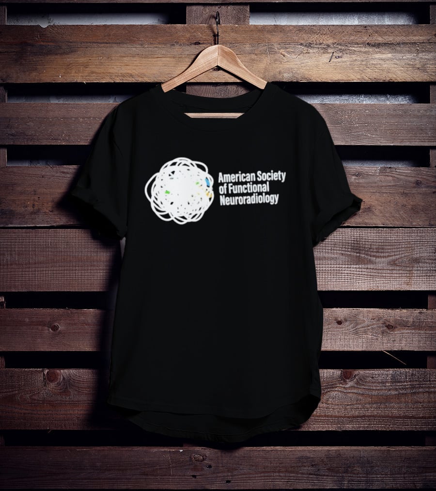 American Society Of Functional Neuroradiology Logo With Abstract Brain T-Shirt
