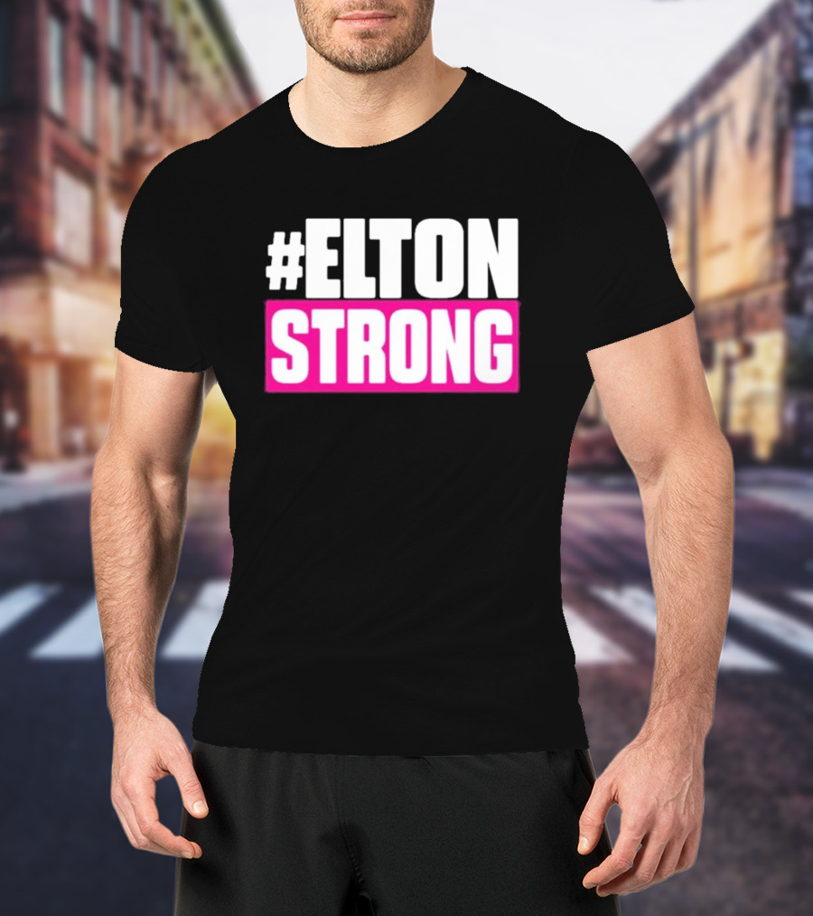 EltonStrong Pink And White Bold Text Design For Bayley Fans T-Shirt