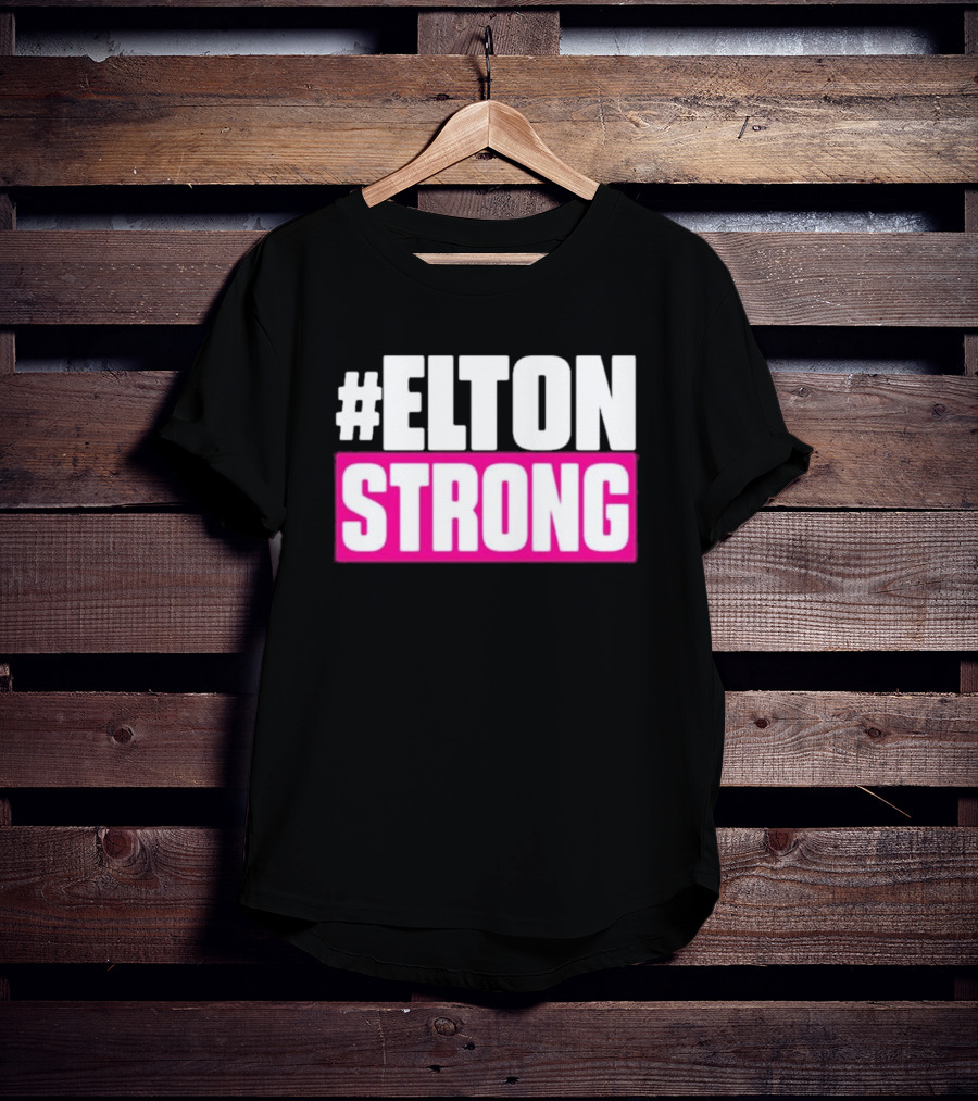 EltonStrong Pink And White Bold Text Design For Bayley Fans T-Shirt