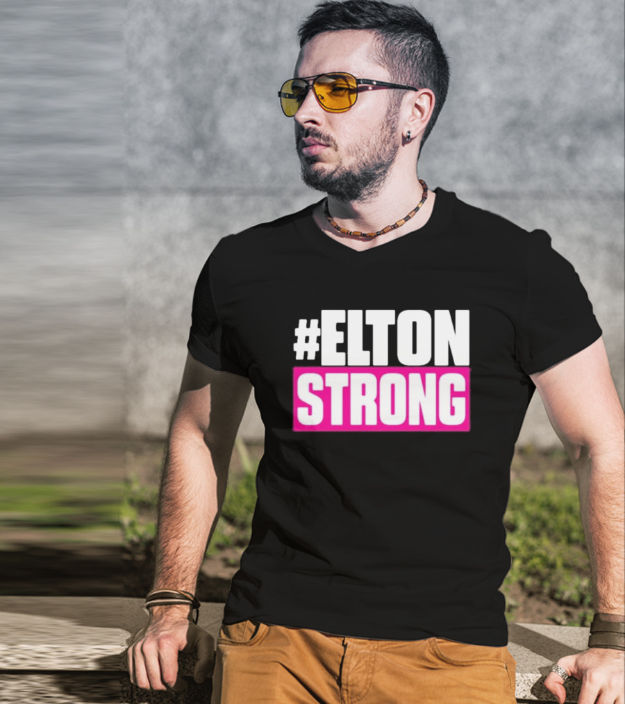 EltonStrong Pink And White Bold Text Design For Bayley Fans T-Shirt