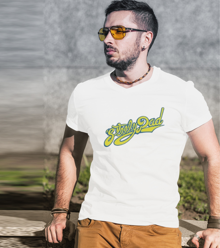 Sleepy Dad Retro Yellow Script T-Shirt
