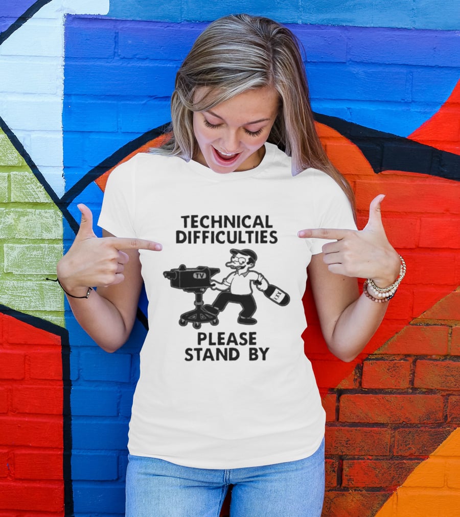 Technical Difficulties Please Stand By Camera Man TV T-Shirt