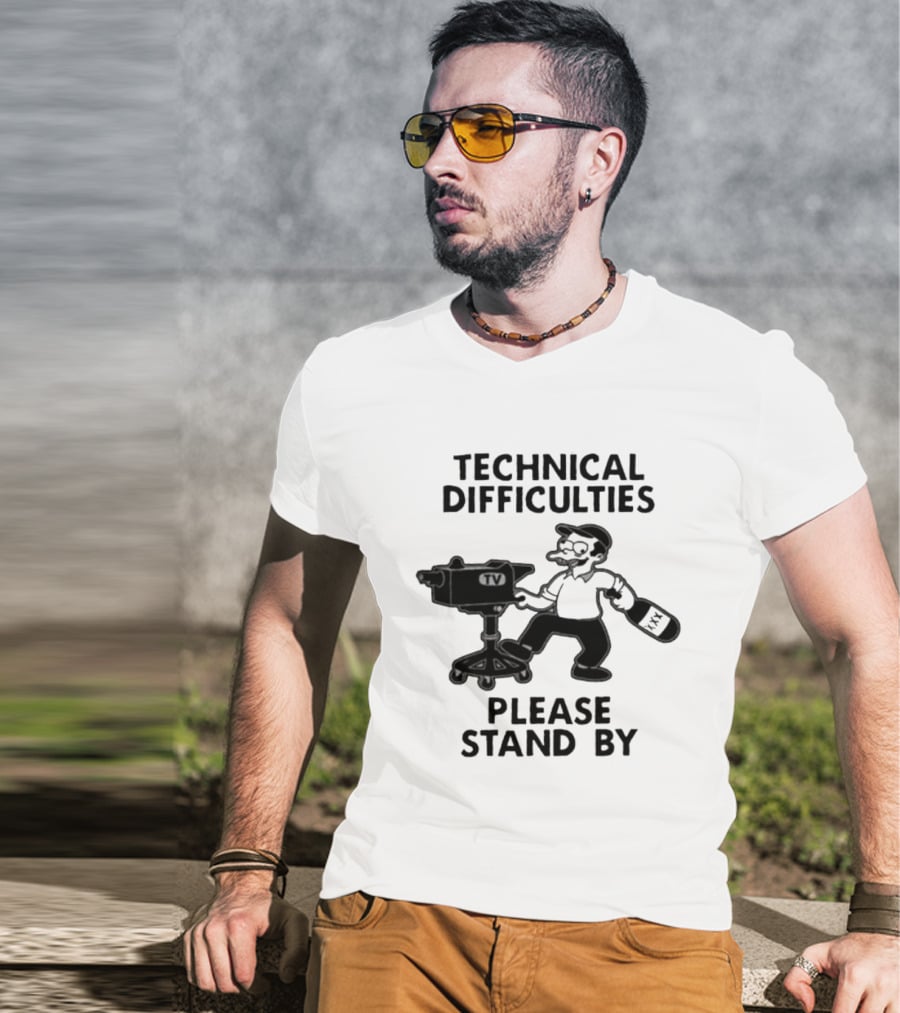 Technical Difficulties Please Stand By Camera Man TV T-Shirt