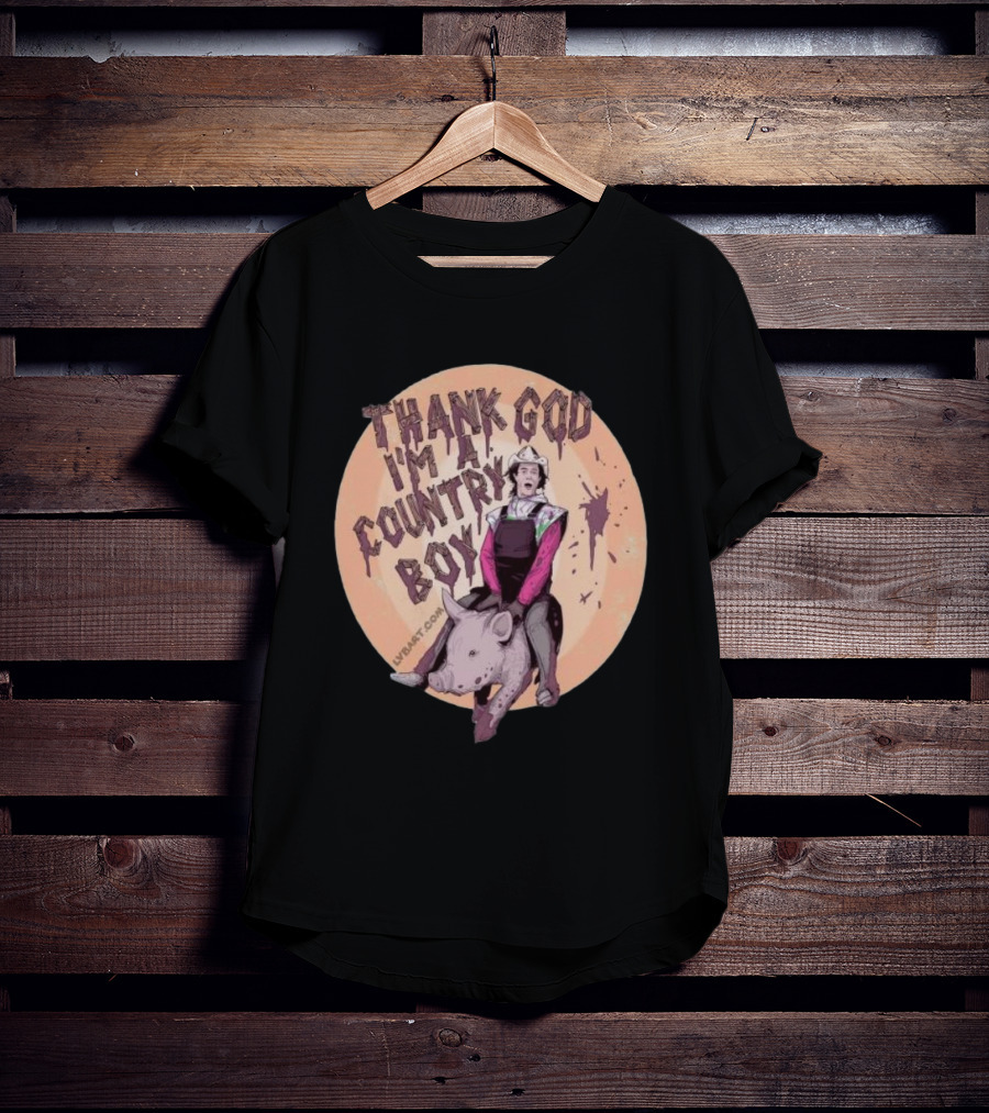 Thank God I'm A Country Boy Riding Pigman T-Shirt