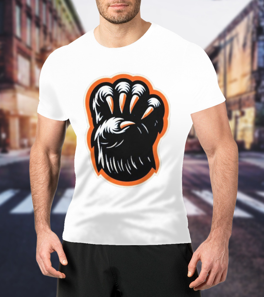 The Claw Foot Horror Paws Black Orange T-Shirt