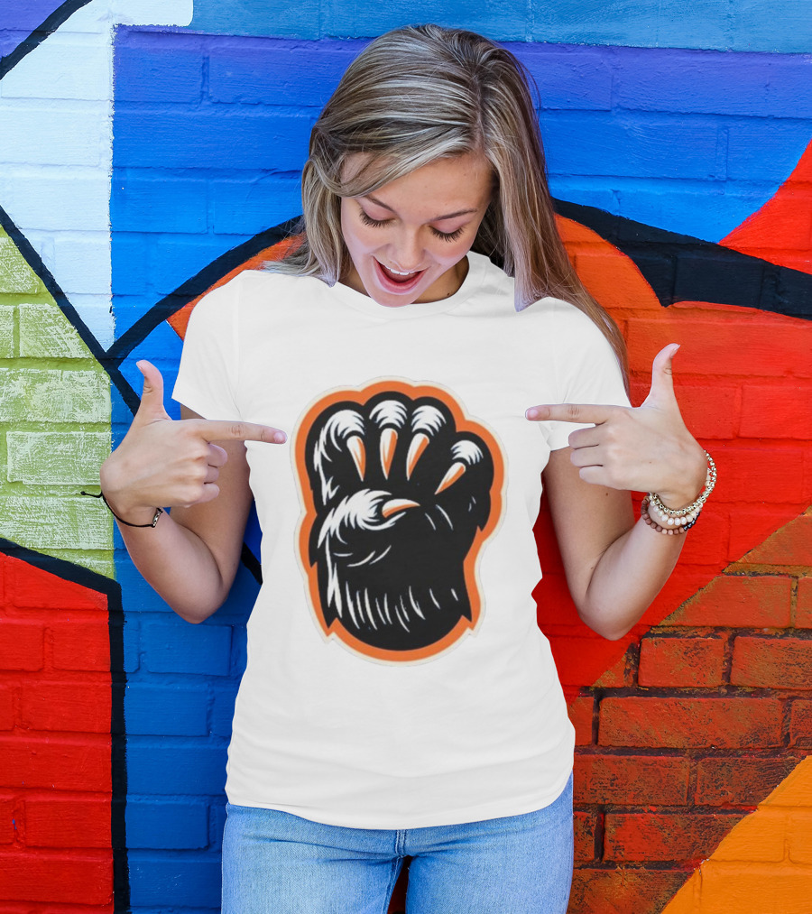 The Claw Foot Horror Paws Black Orange T-Shirt