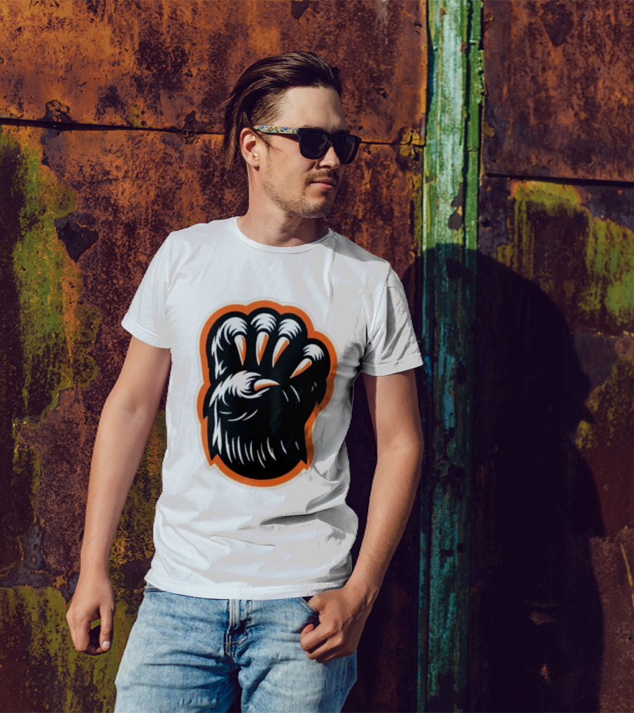 The Claw Foot Horror Paws Black Orange T-Shirt