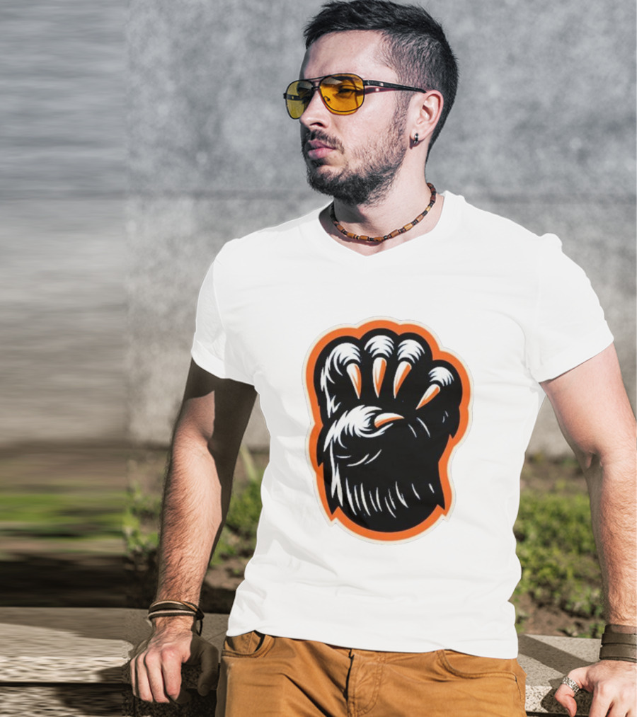 The Claw Foot Horror Paws Black Orange T-Shirt