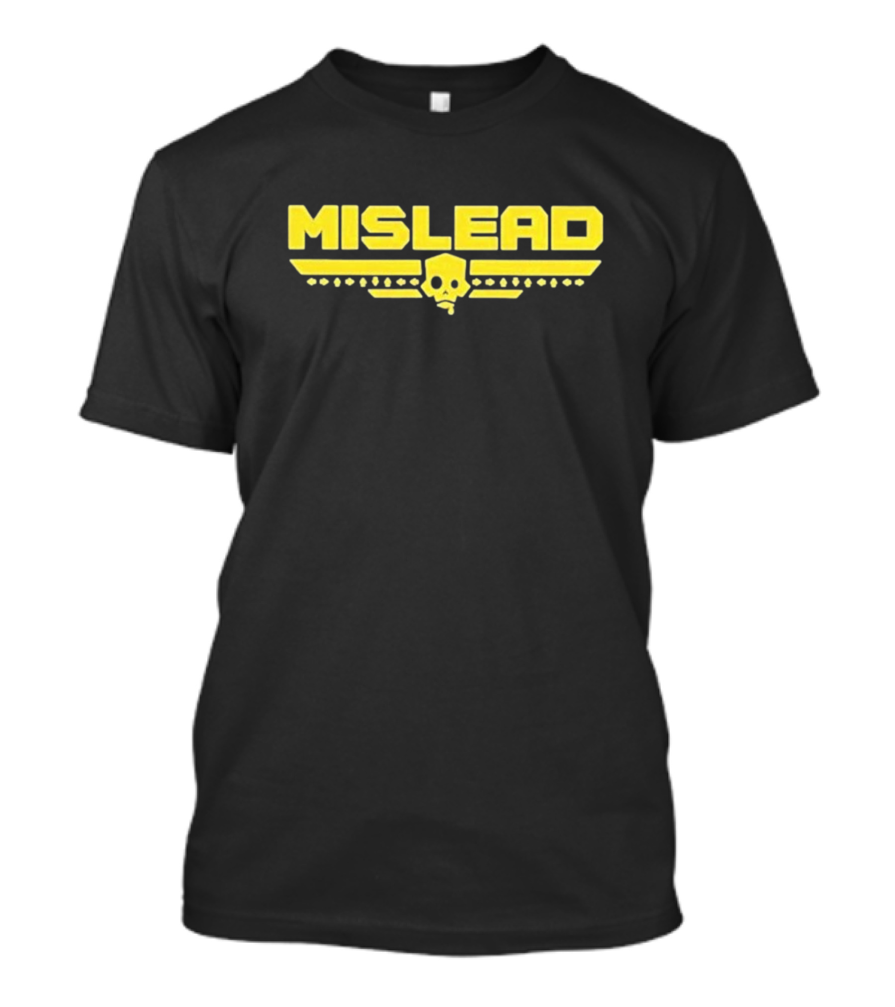 MISLEAD Yellow Skull Emblem T-Shirt