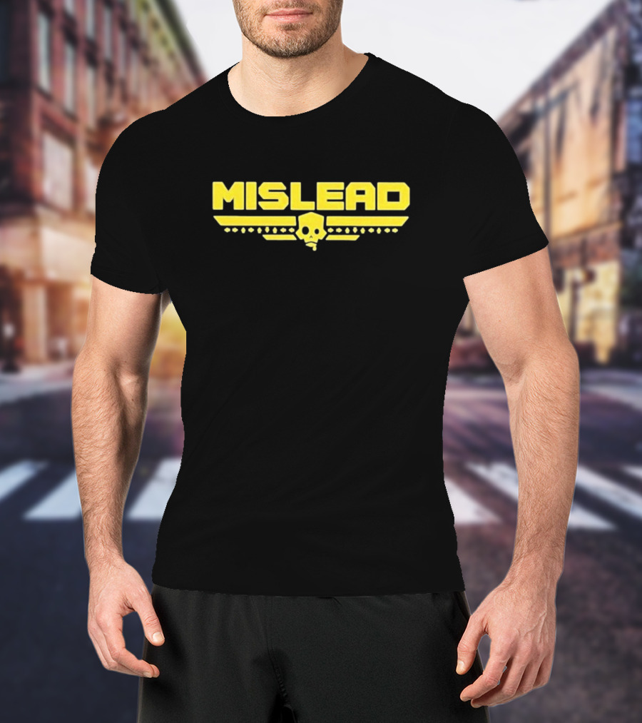 MISLEAD Yellow Skull Emblem T-Shirt