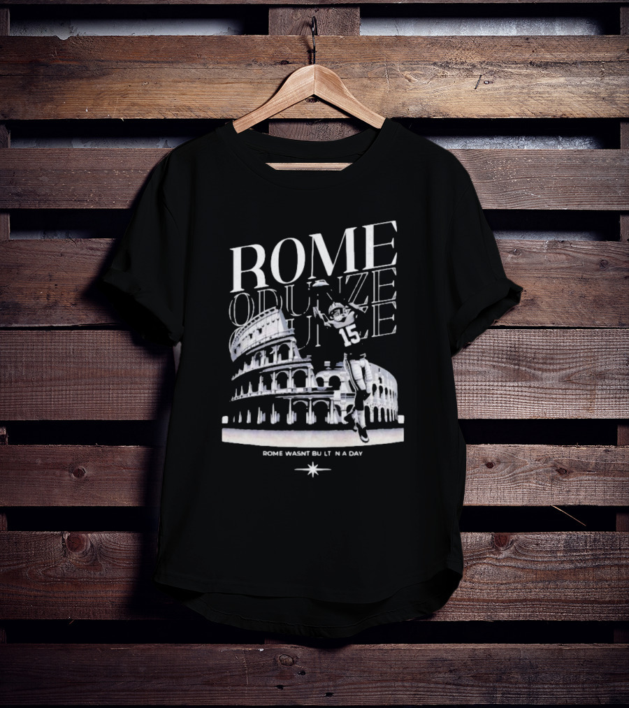 Rome Odunze Football Player Rome Wasn't Built In A Day Colosseum T-Shirt