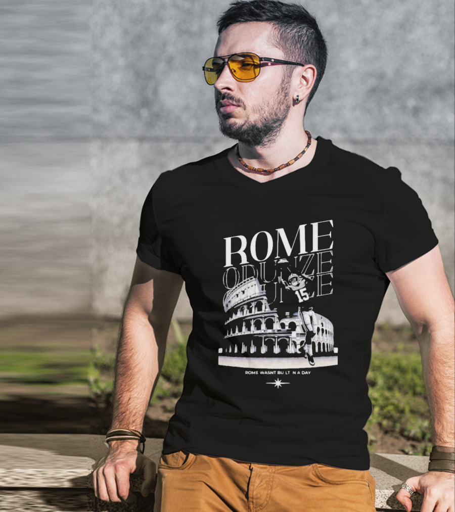 Rome Odunze Football Player Rome Wasn't Built In A Day Colosseum T-Shirt