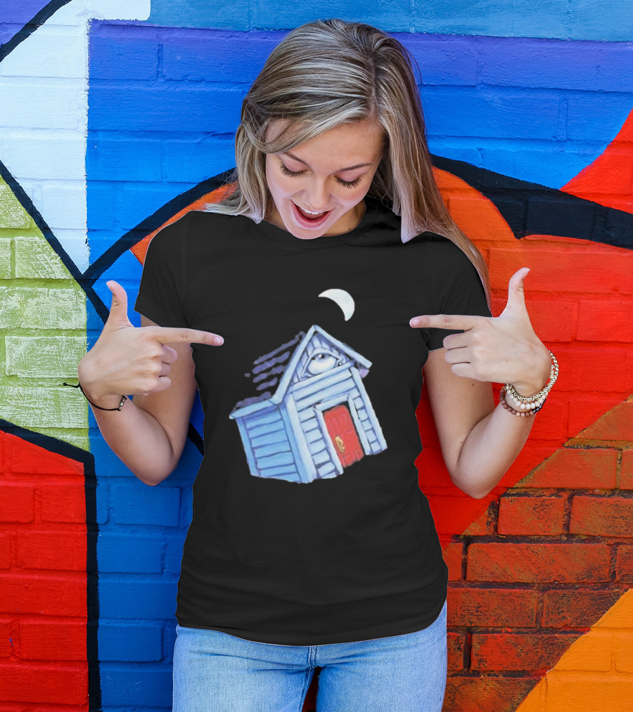 Turmoil Tinfoil Moon Eye House With Red Door T-Shirt