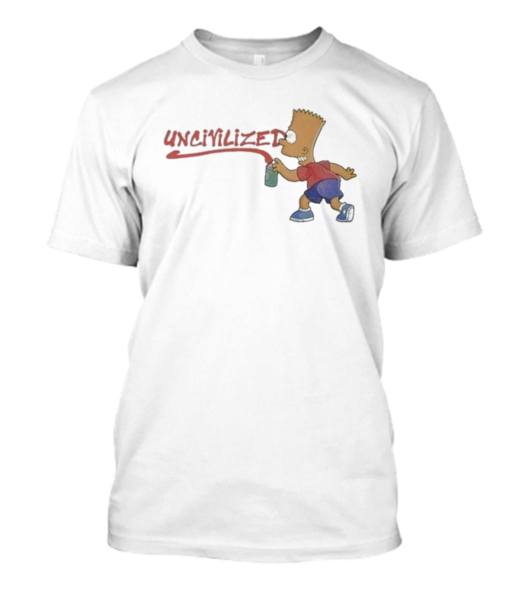 Uncivilized El Barto Graffiti Spray Can Iconic Character T-Shirt