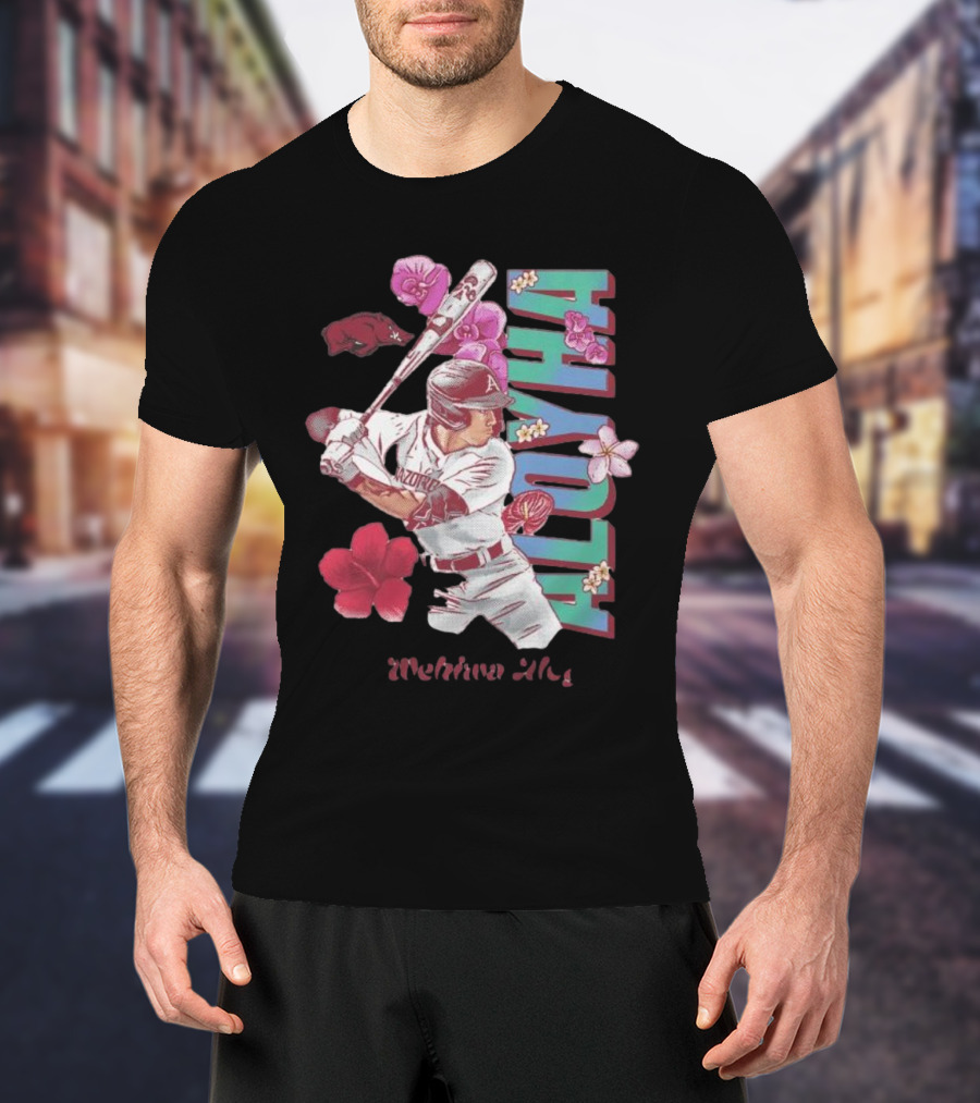 Wehiwa Aloyha Aloy Arkansas Baseball Flowers T-Shirt