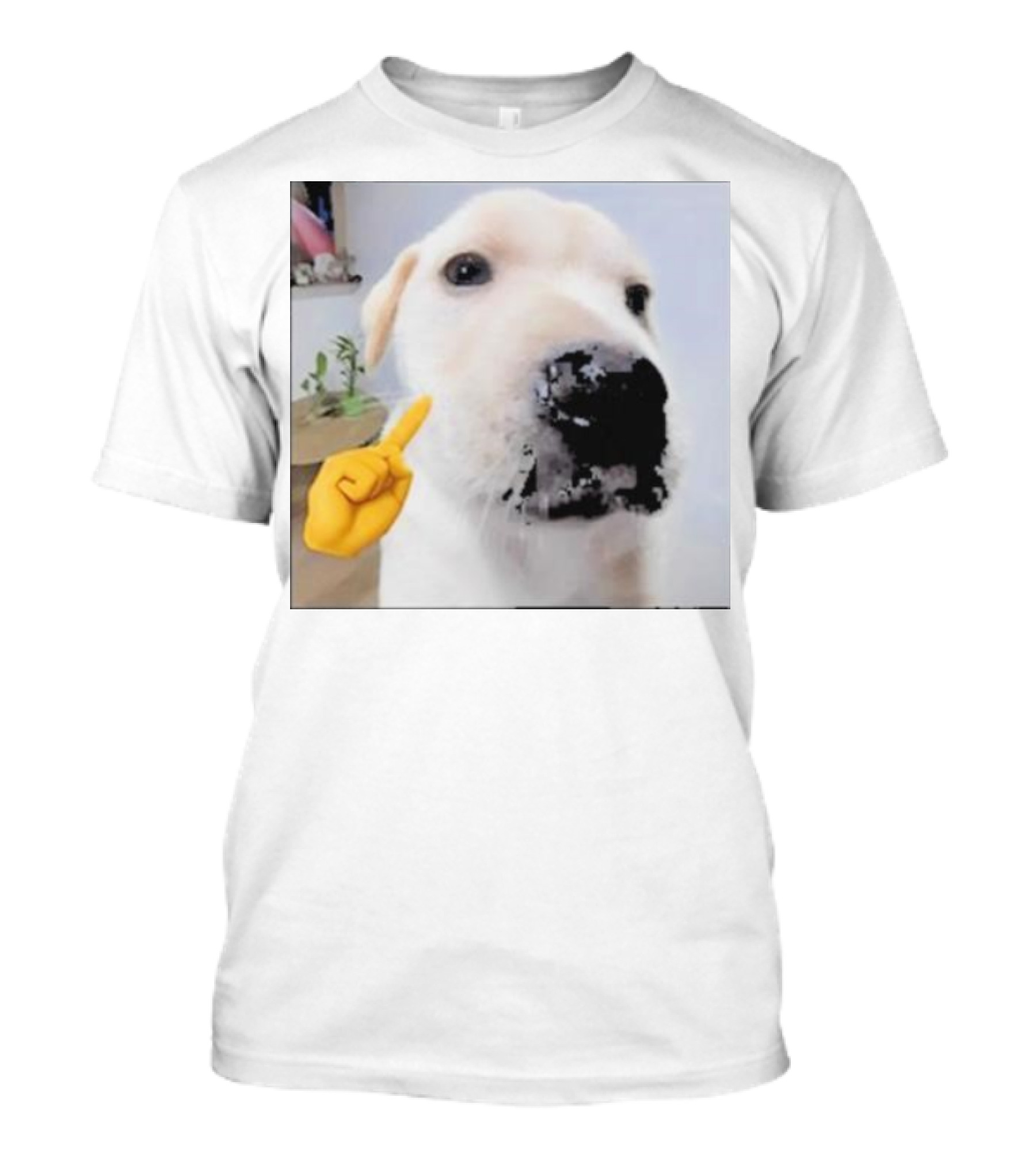 Mewing Cringe Cute Dog Meme Emoji Interaction T-Shirt