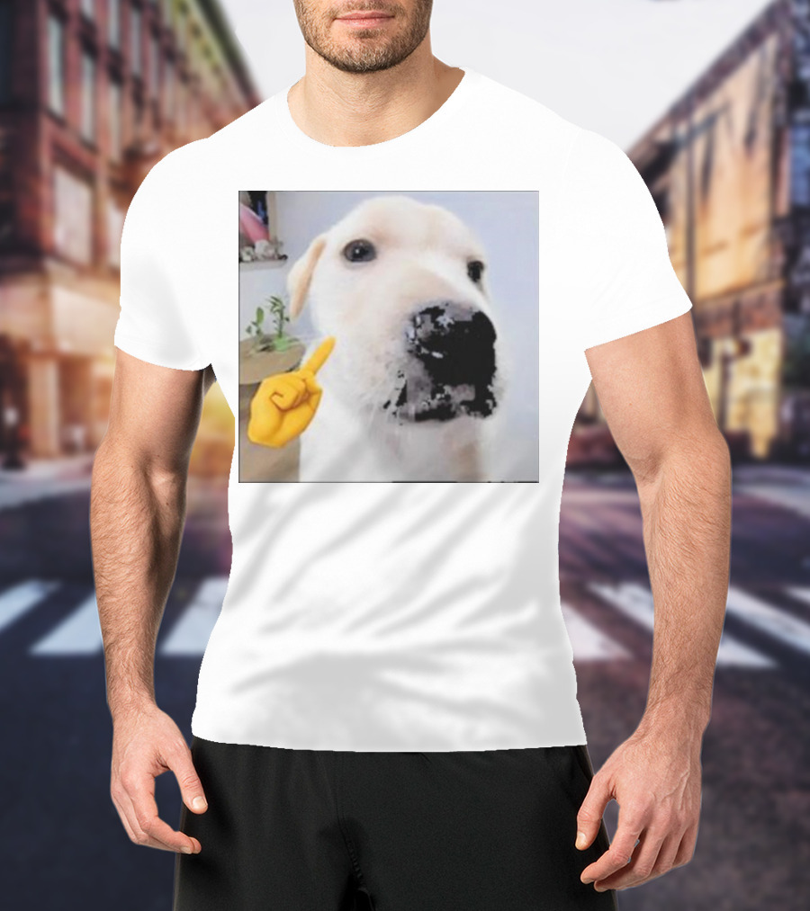 Mewing Cringe Cute Dog Meme Emoji Interaction T-Shirt