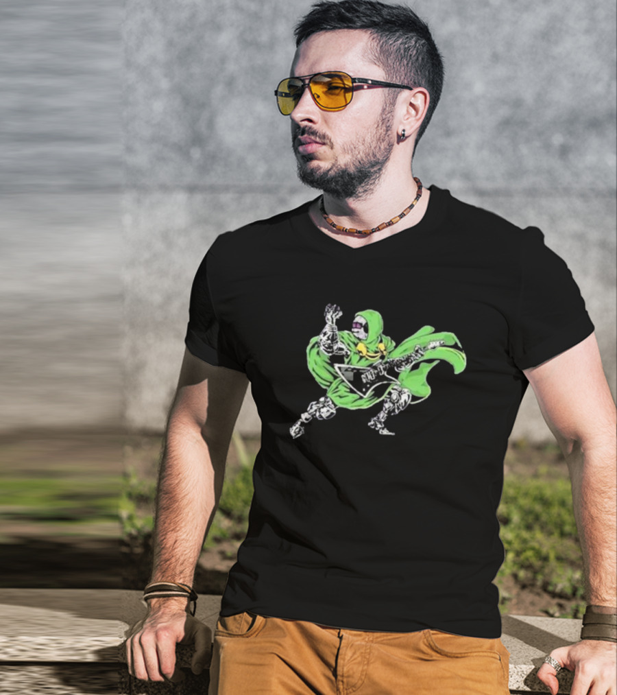 Mfer Doom Inko Metal Guitar Villain Green Cloak T-Shirt