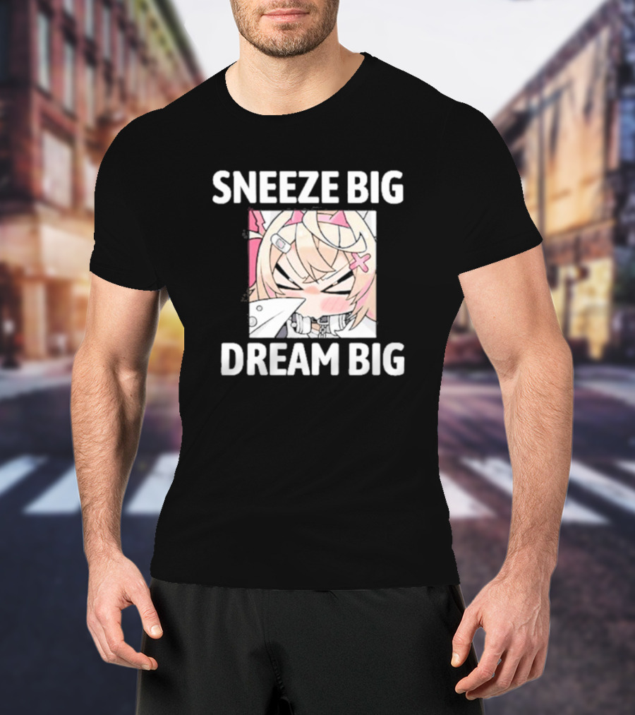 Sneeze Big Dream Big Mococo Anime Style Character T-Shirt