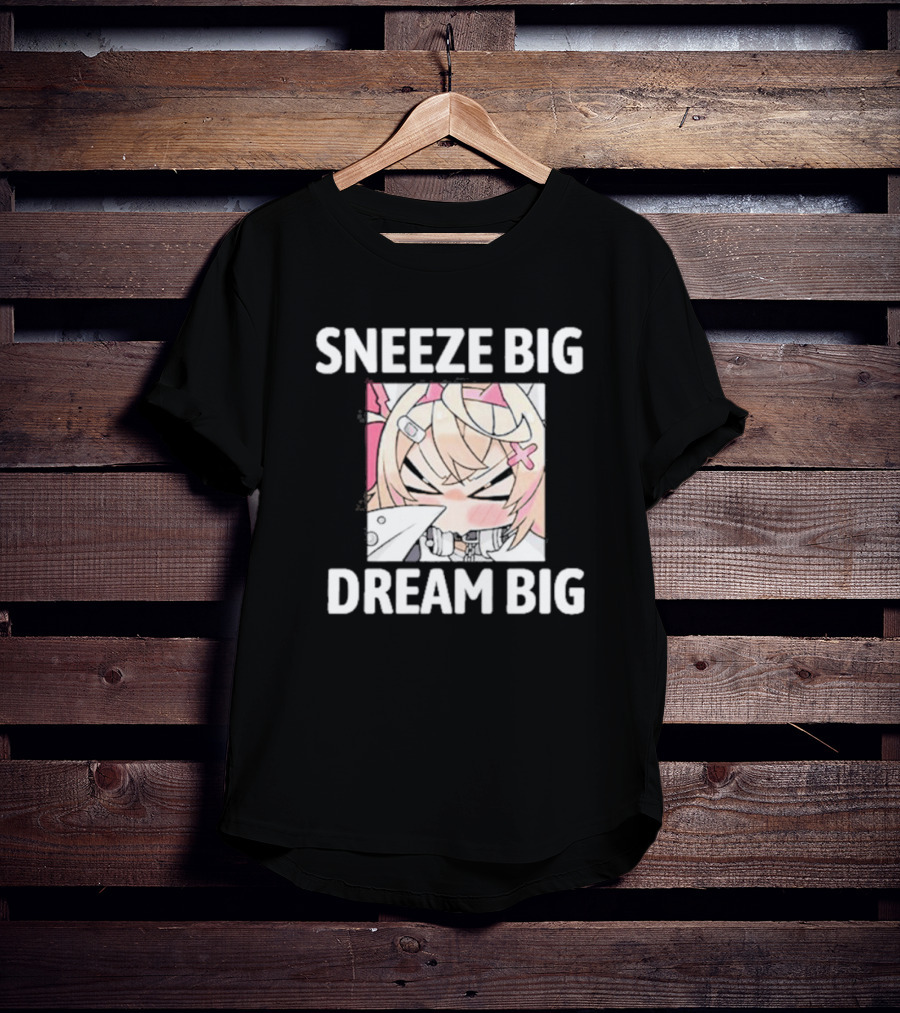 Sneeze Big Dream Big Mococo Anime Style Character T-Shirt