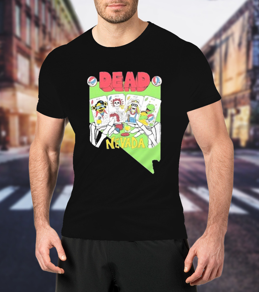 Dead Nevada United States Playing Cards Skeleton Hands T-Shirt