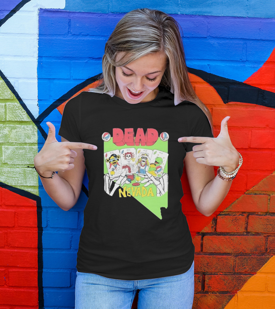 Dead Nevada United States Playing Cards Skeleton Hands T-Shirt