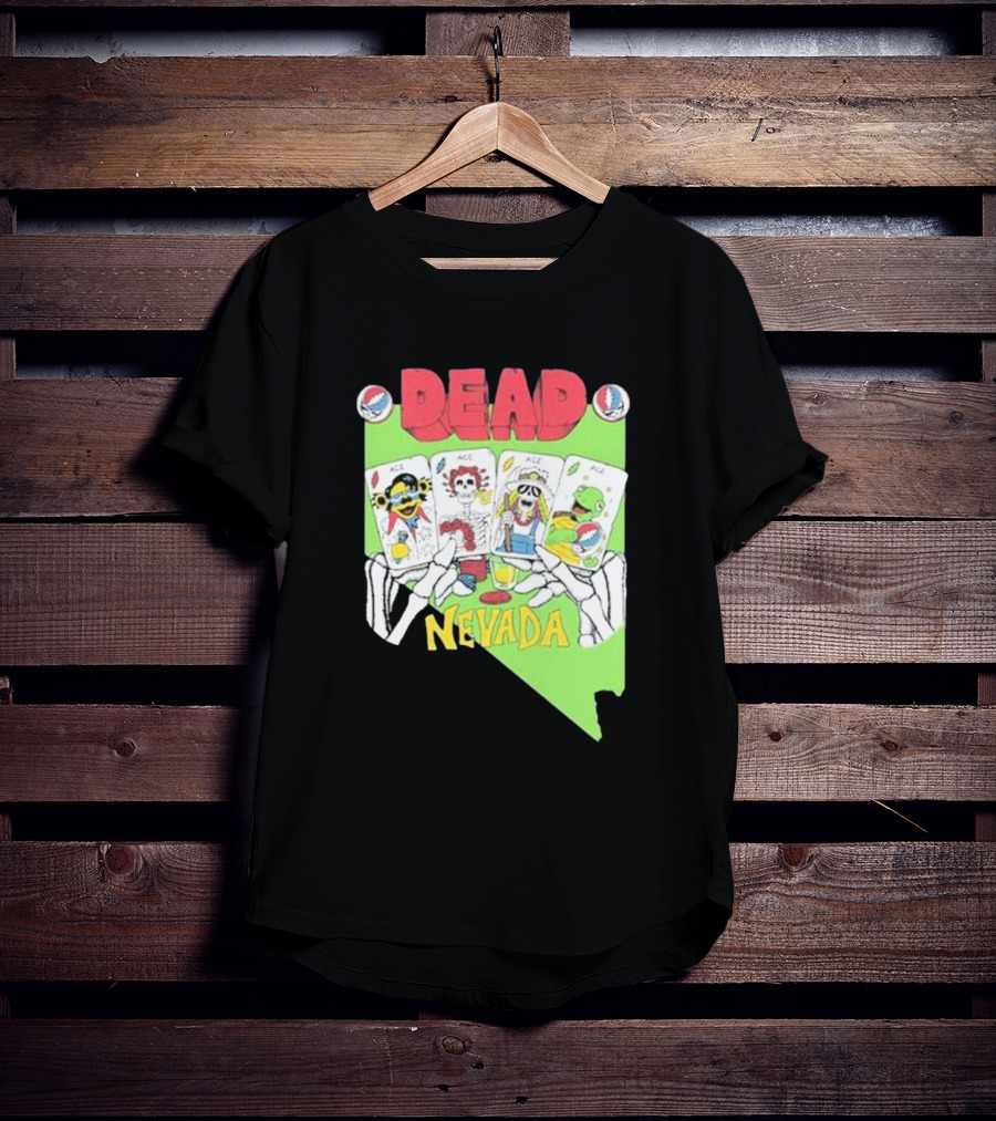 Dead Nevada United States Playing Cards Skeleton Hands T-Shirt
