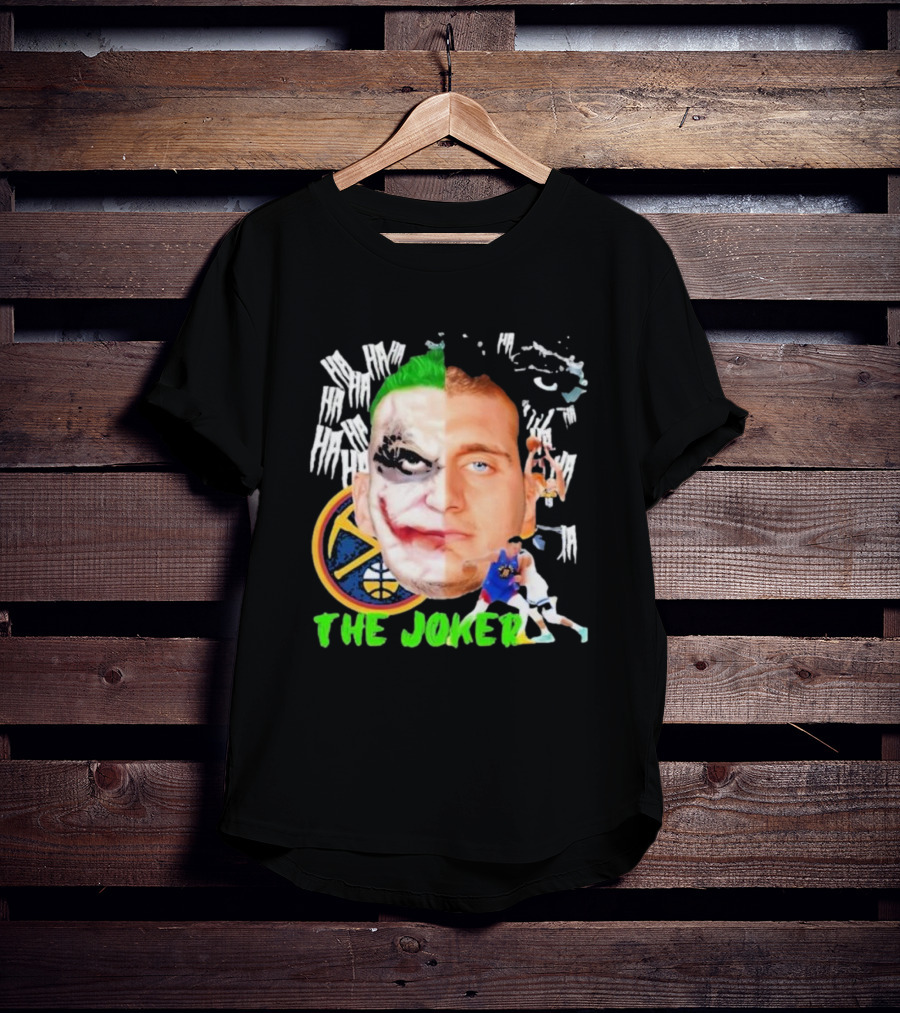 Nikola Jokic The Joker Face Featuring Denver Nuggets Basketball References T-Shirt