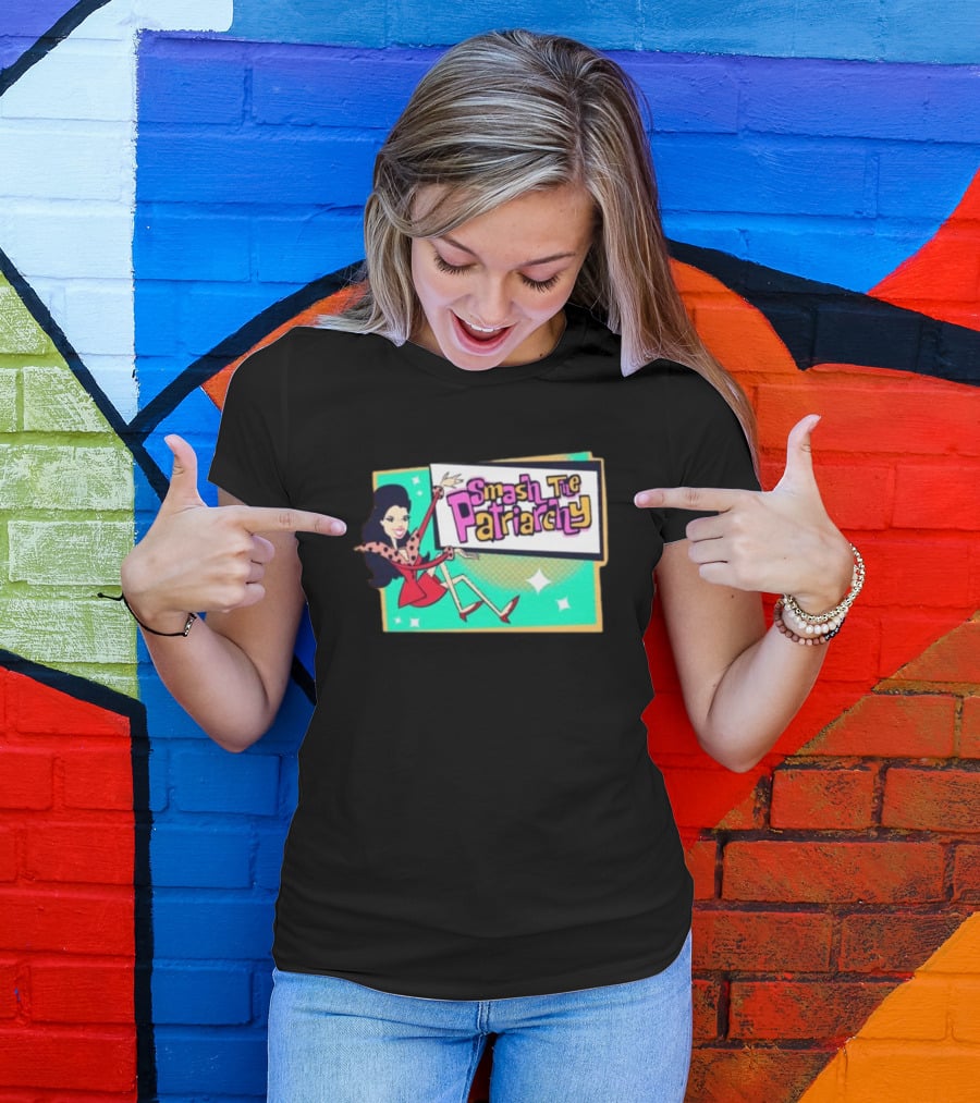Smash The Patriarchy Retro Comic Style Woman Empowerment T-Shirt