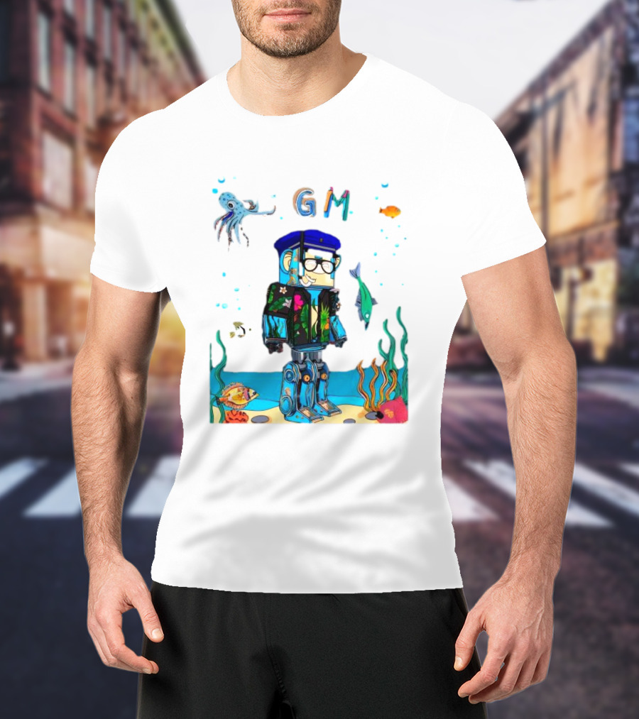 Marine Policeman NFT Robot Monkey Underwater Scene GM T-Shirt