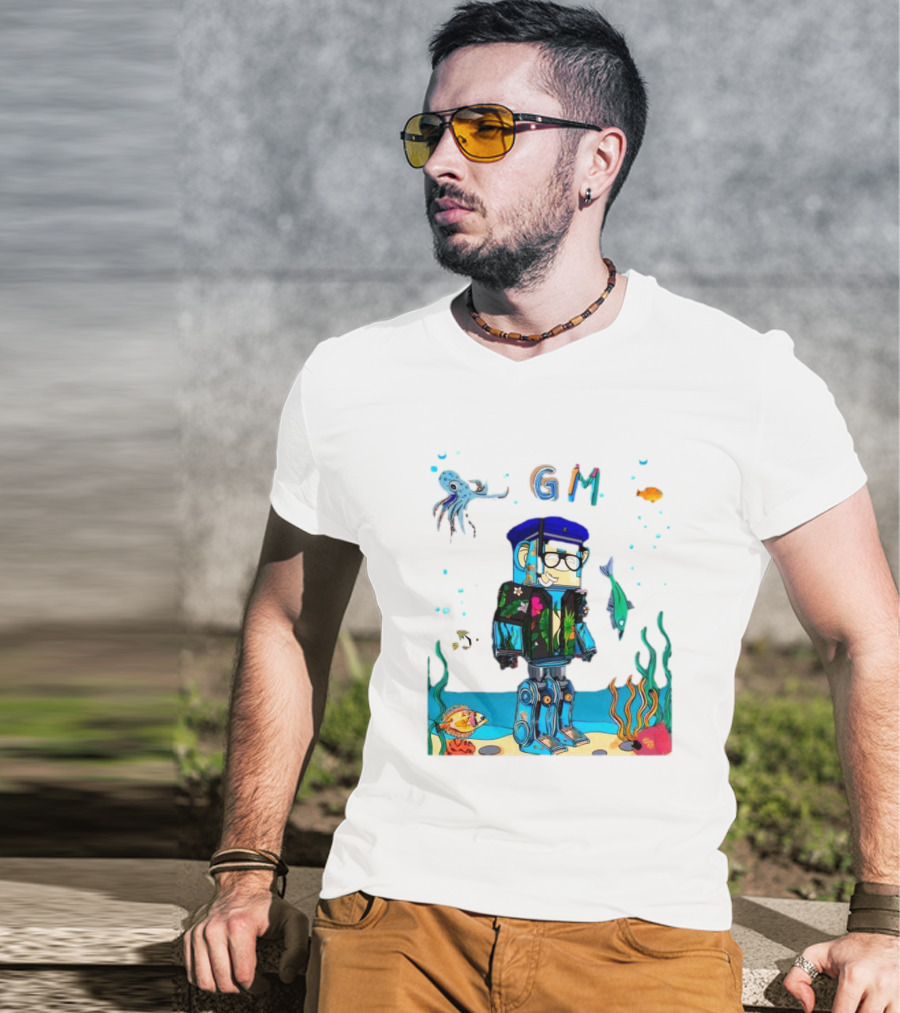 Marine Policeman NFT Robot Monkey Underwater Scene GM T-Shirt