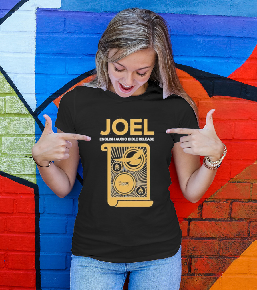 JOEL English Audio Bible Release Scroll Locust Bird Flame Icons T-Shirt