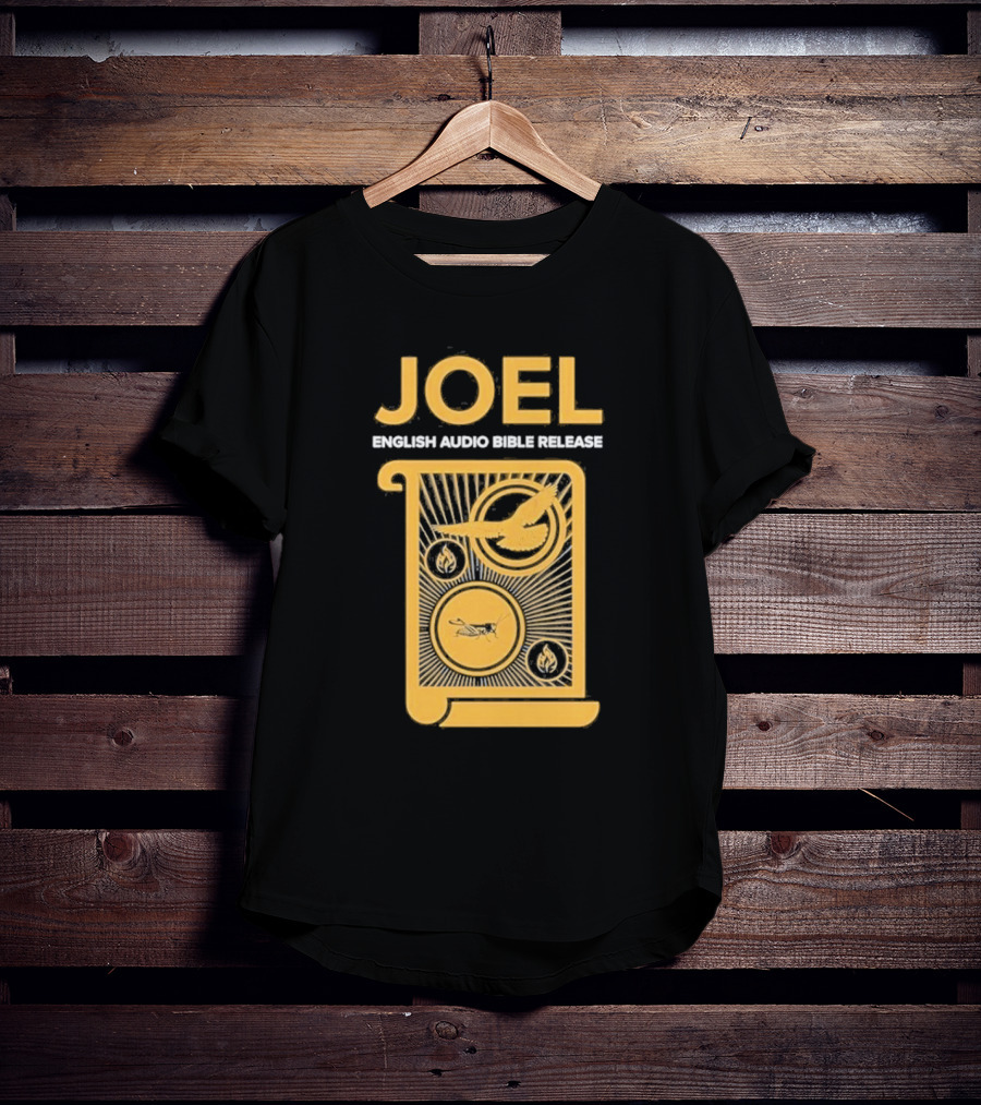 JOEL English Audio Bible Release Scroll Locust Bird Flame Icons T-Shirt