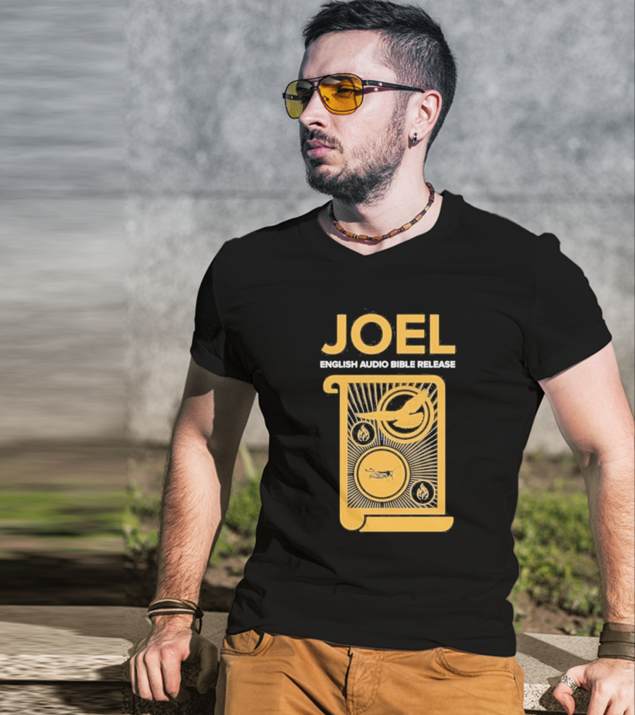 JOEL English Audio Bible Release Scroll Locust Bird Flame Icons T-Shirt